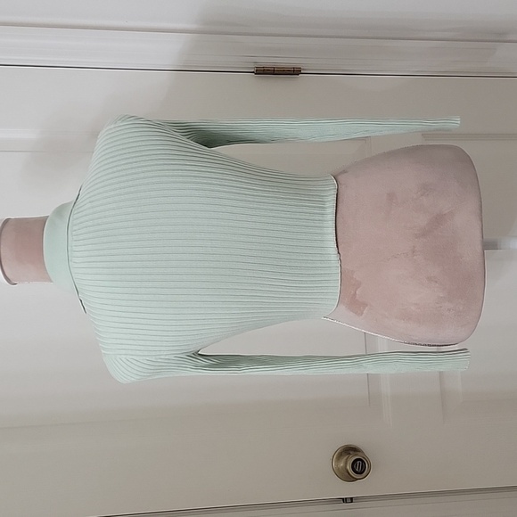Divided Size XS Ribbed Collared Top Sage/Mint Green, Excellent Used Condition - Picture 3 of 10